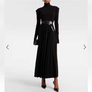 Norma Kamali shoulder pad turtle flared Dress